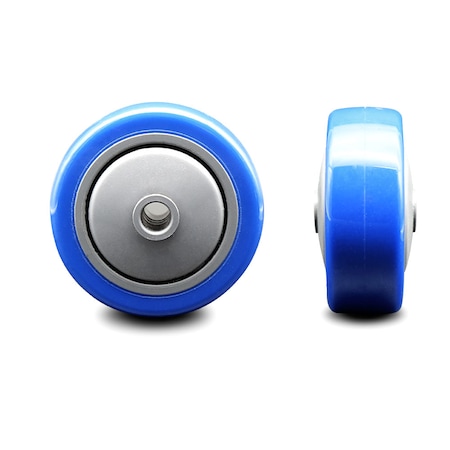 Service Caster SCC - 3" Blue Poly on Polyolefin Wheel Only - 3/8" Bore - 300 lbs Capacity SCC-PPUB314-BLUE